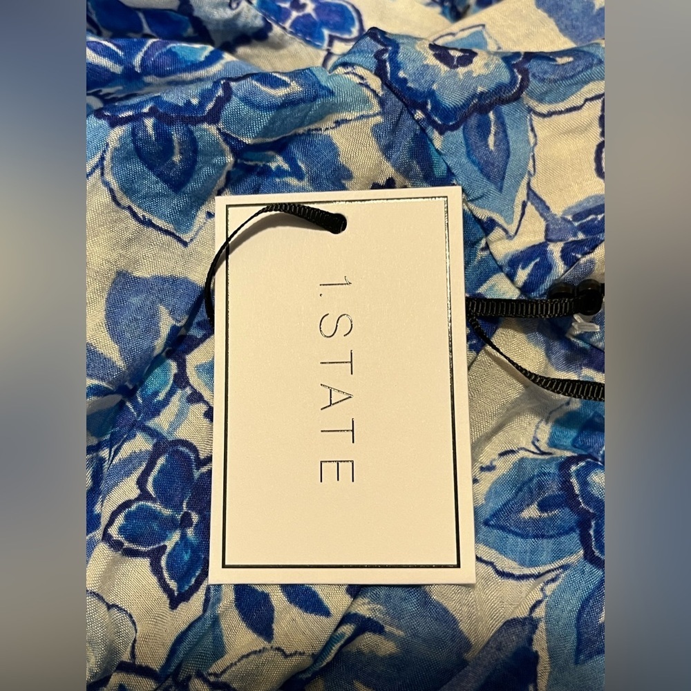1. State Blue and White Floral Tiered Mini Dress - Picture 10 of 10